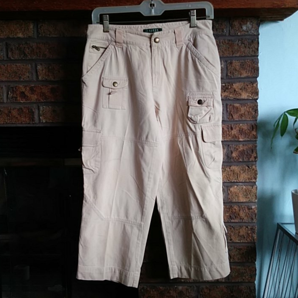 Ralph Lauren cream high waist capri pants